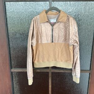 The Mighty Company Lamb leather 1/4 zip jacket size small EUC